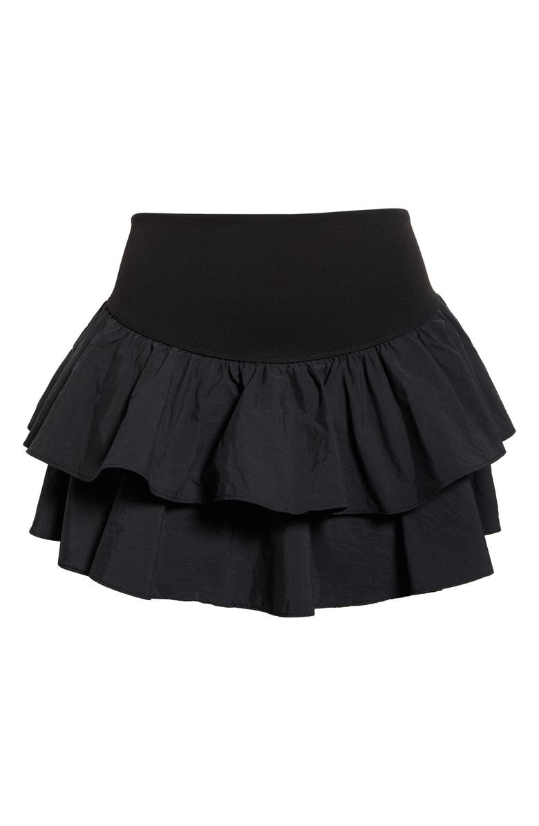 Free People Field Day Layered Ruffle Skort, Main, color, Black