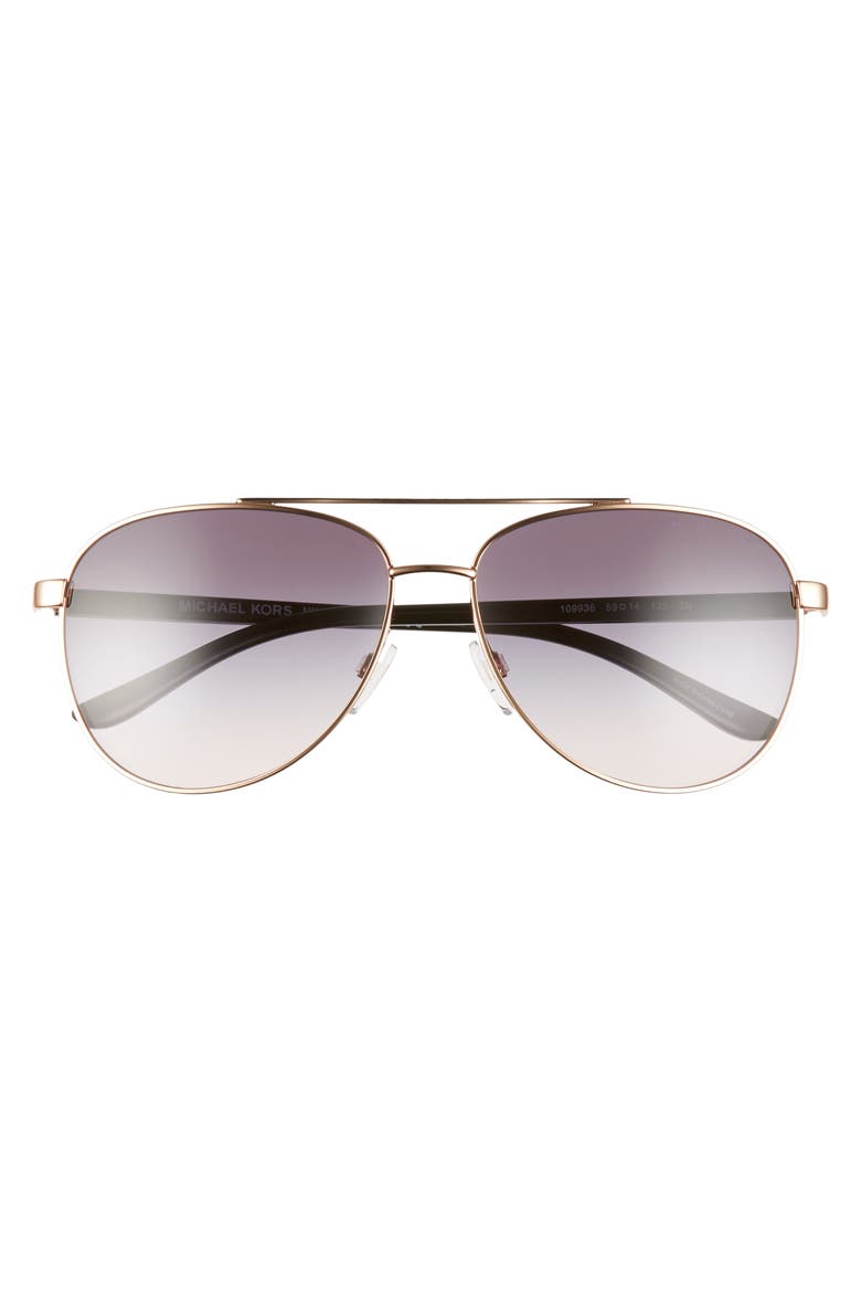 59mm Aviator Sunglasses, Alternate, color, ROSE GOLD/ VIOLET GRADIENT