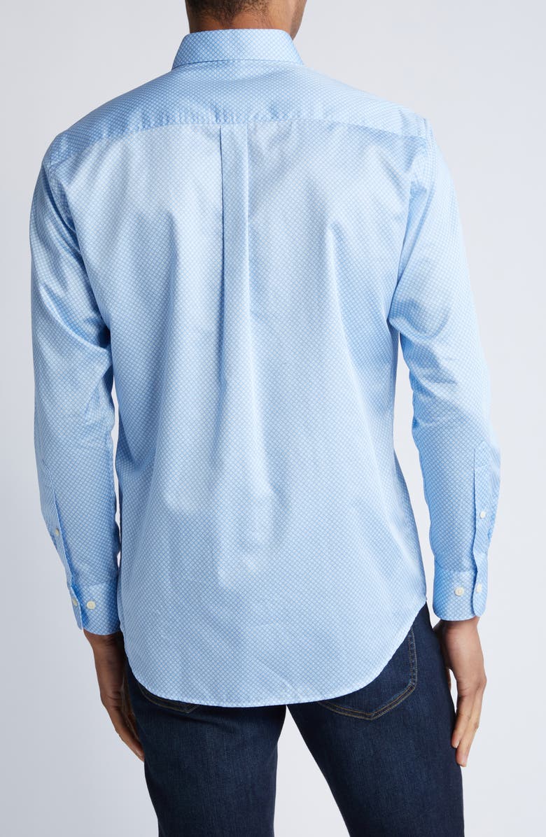 Peter Millar Vaughn Micropattern Button-Down Shirt, Alternate, color, Cottage Blue