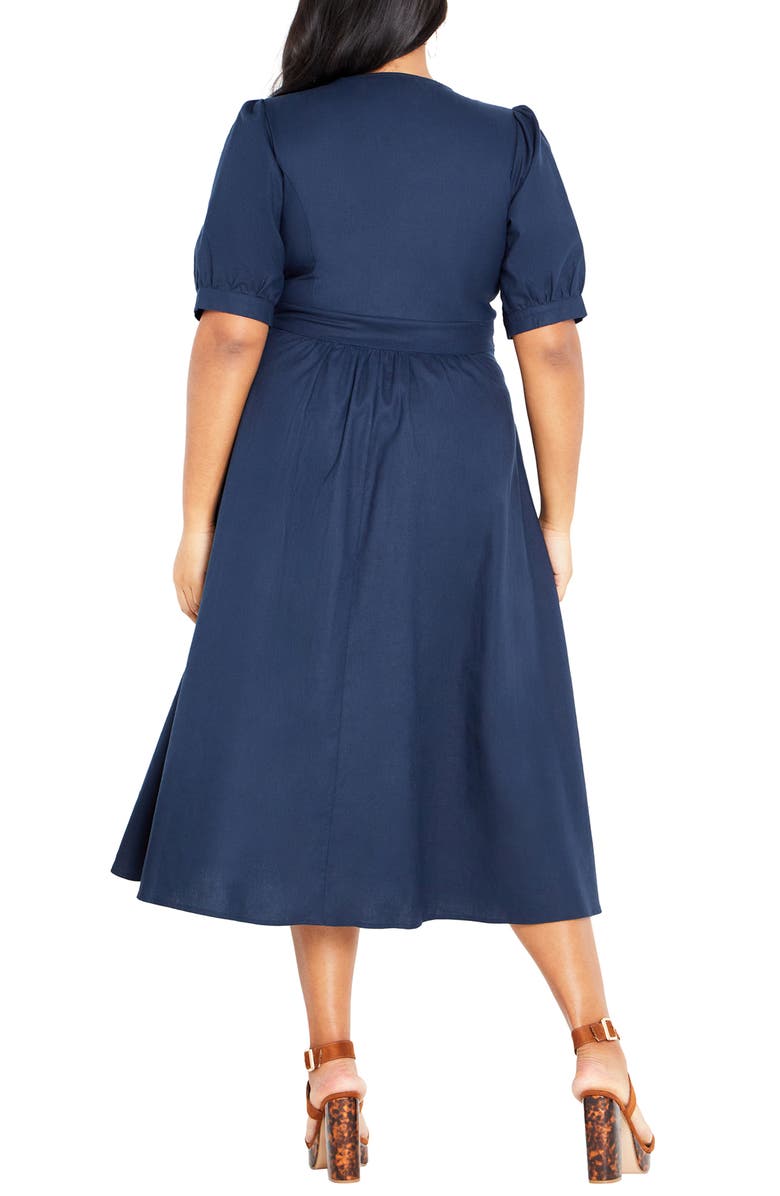 City Chic Sunset Stroll Fit & Flare Midi Dress, Alternate, color, 