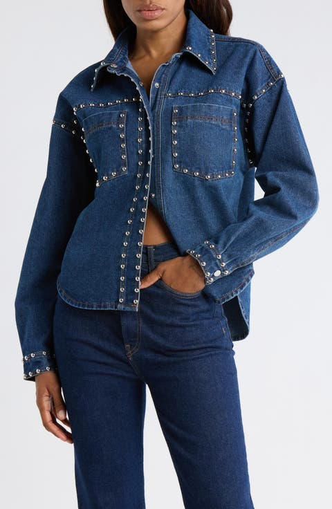 Studded Denim Shacket