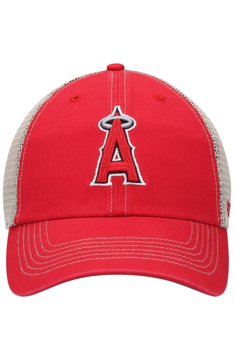 '47 Men's '47 Red Los Angeles Angels Trawler Clean Up Trucker Snapback Hat, Alternate, color, Red
