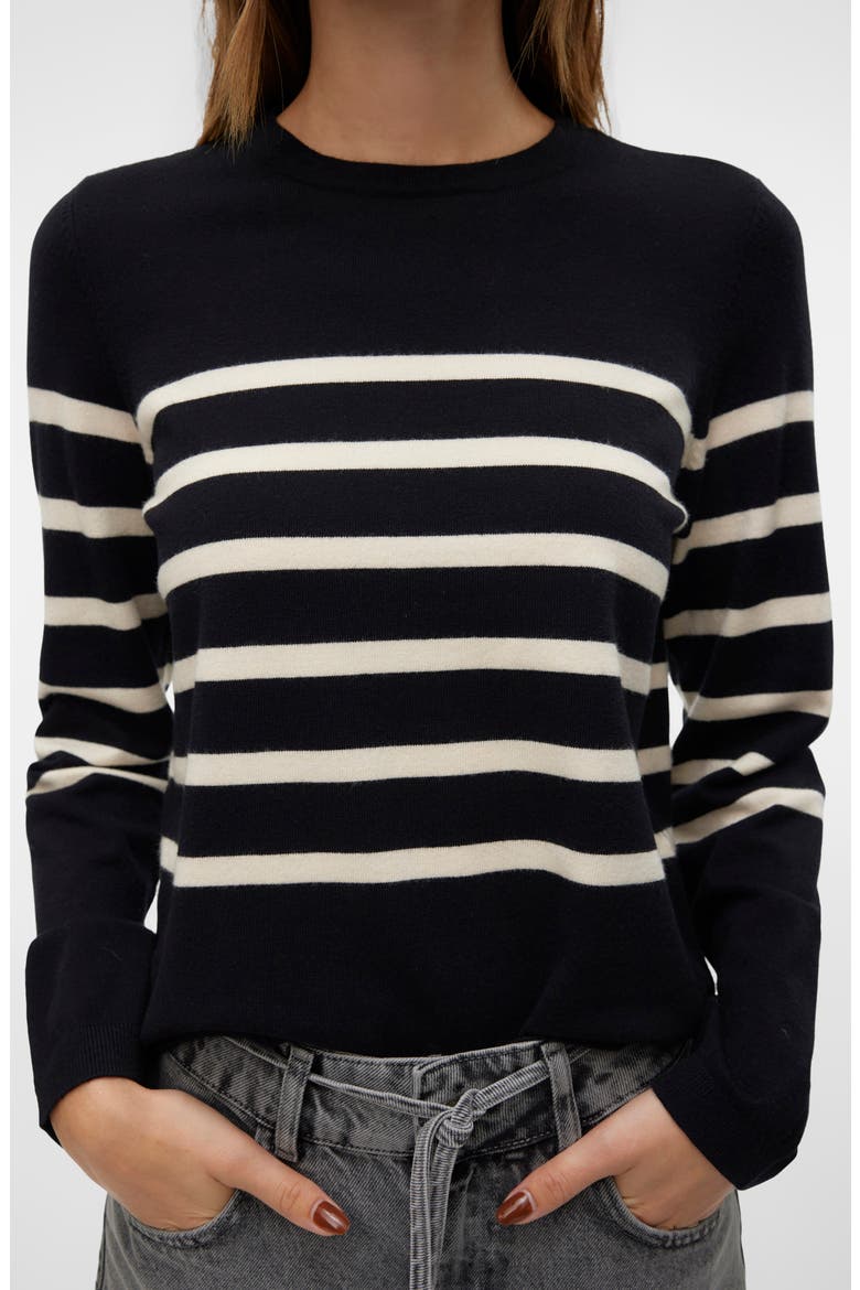 Saba Stripe Sweater, Main, color, BLACK STRIPES BIRCH