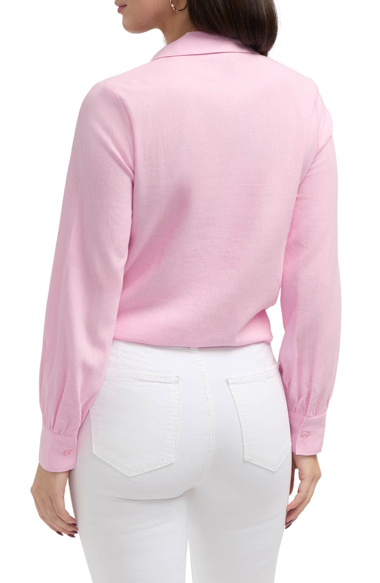 Ellen Tracy Tie Front Shirt, Alternate, color, Flamingo Pink