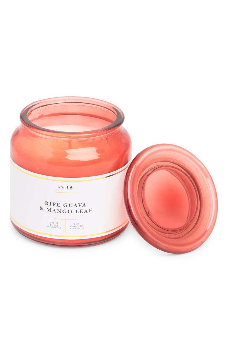 PORTOFINO CANDLES Ripe Guava & Mango Leaf Candy Coral Apothecary Jar Candle, Main, color, Coral Candy