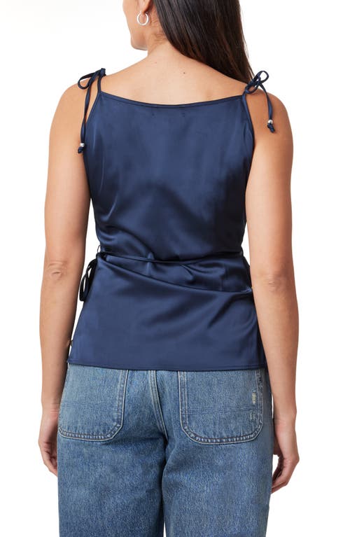 Scotch & Soda Satin Wrap Camisole In Midnight Blue