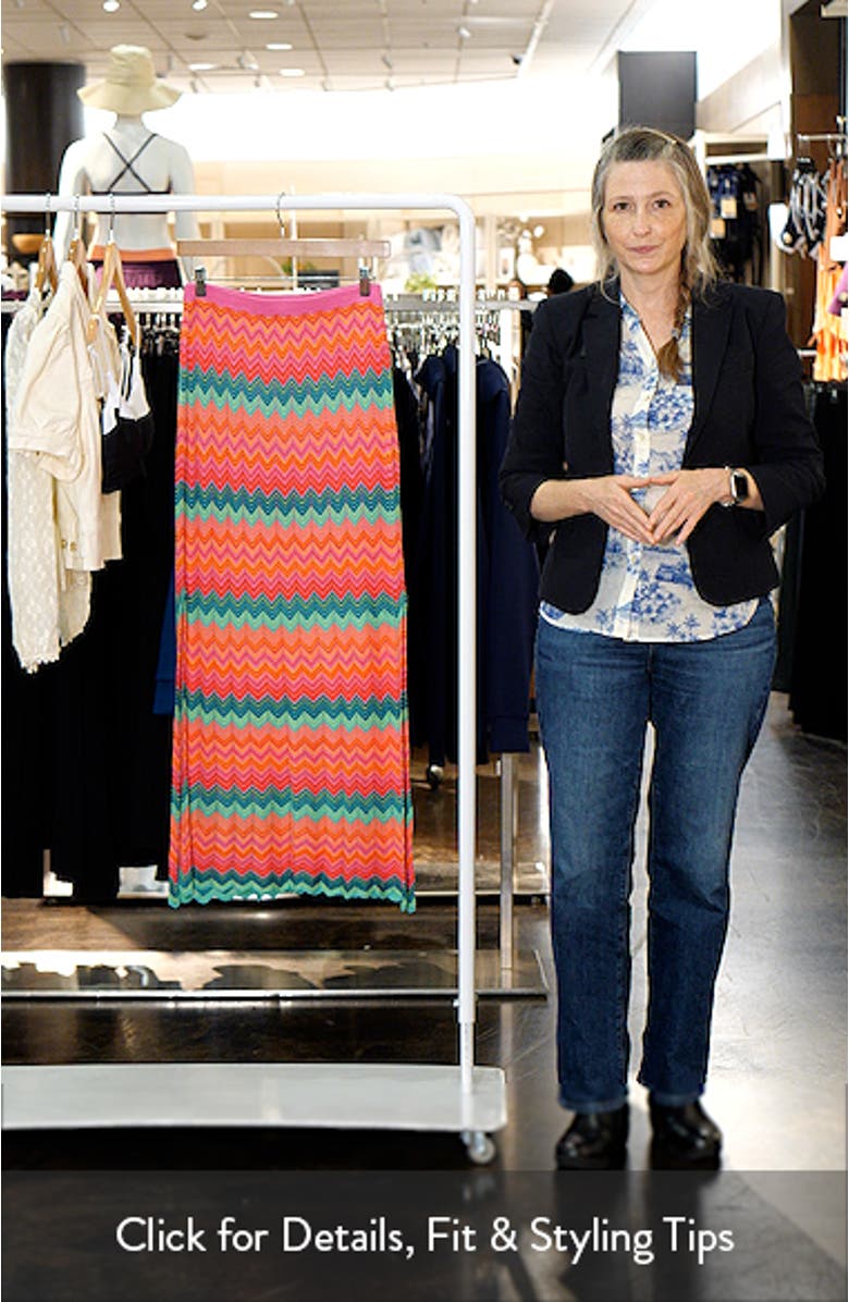 Ivana Stripe Open Knit Cover-Up Maxi Skirt, sales video thumbnail