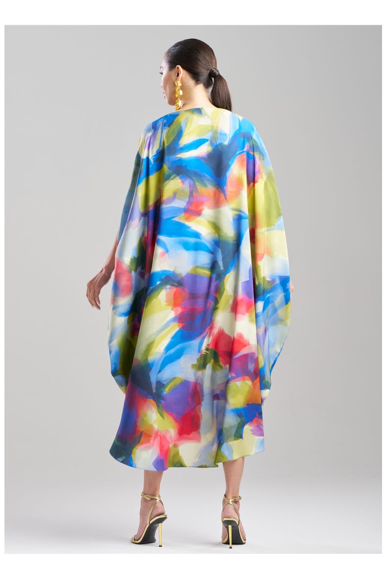 Kumo Printed Stretch Satin Circle Caftan, Alternate, color, MULTI