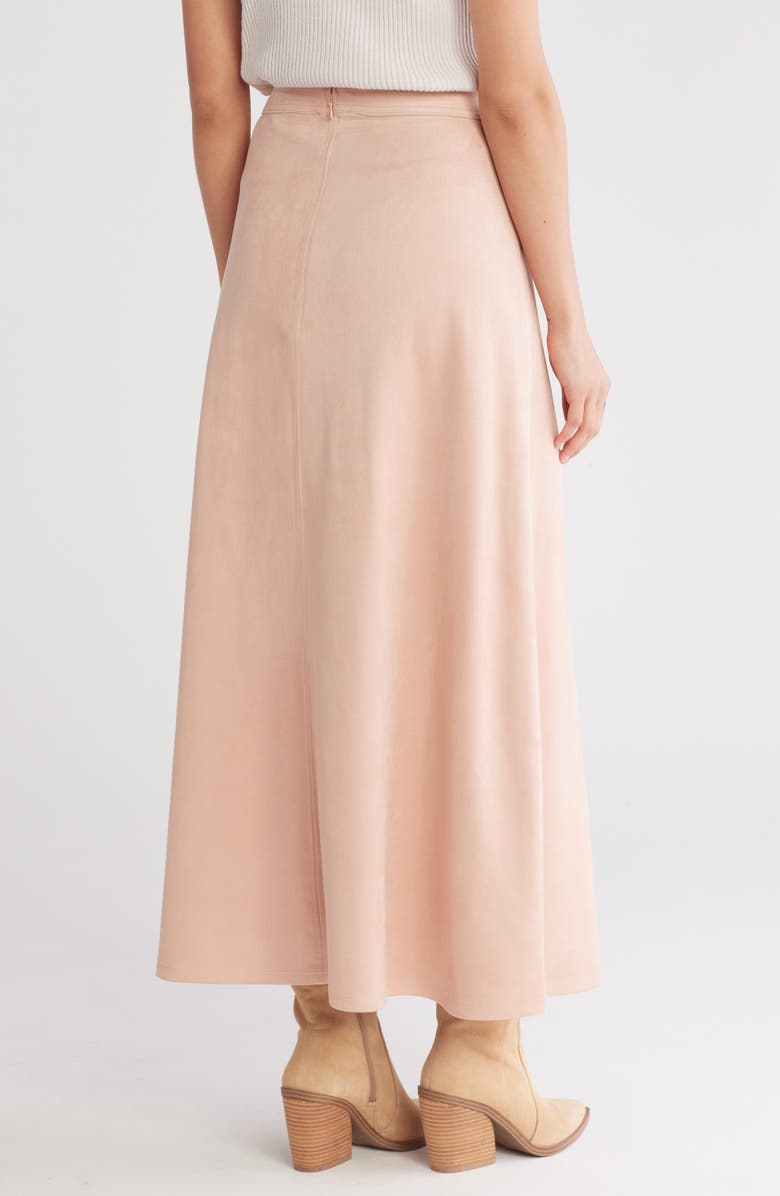Halogen<sup>®</sup> Front Seam A-Line Midi Skirt, Alternate, color, Mahogany Rose Pink