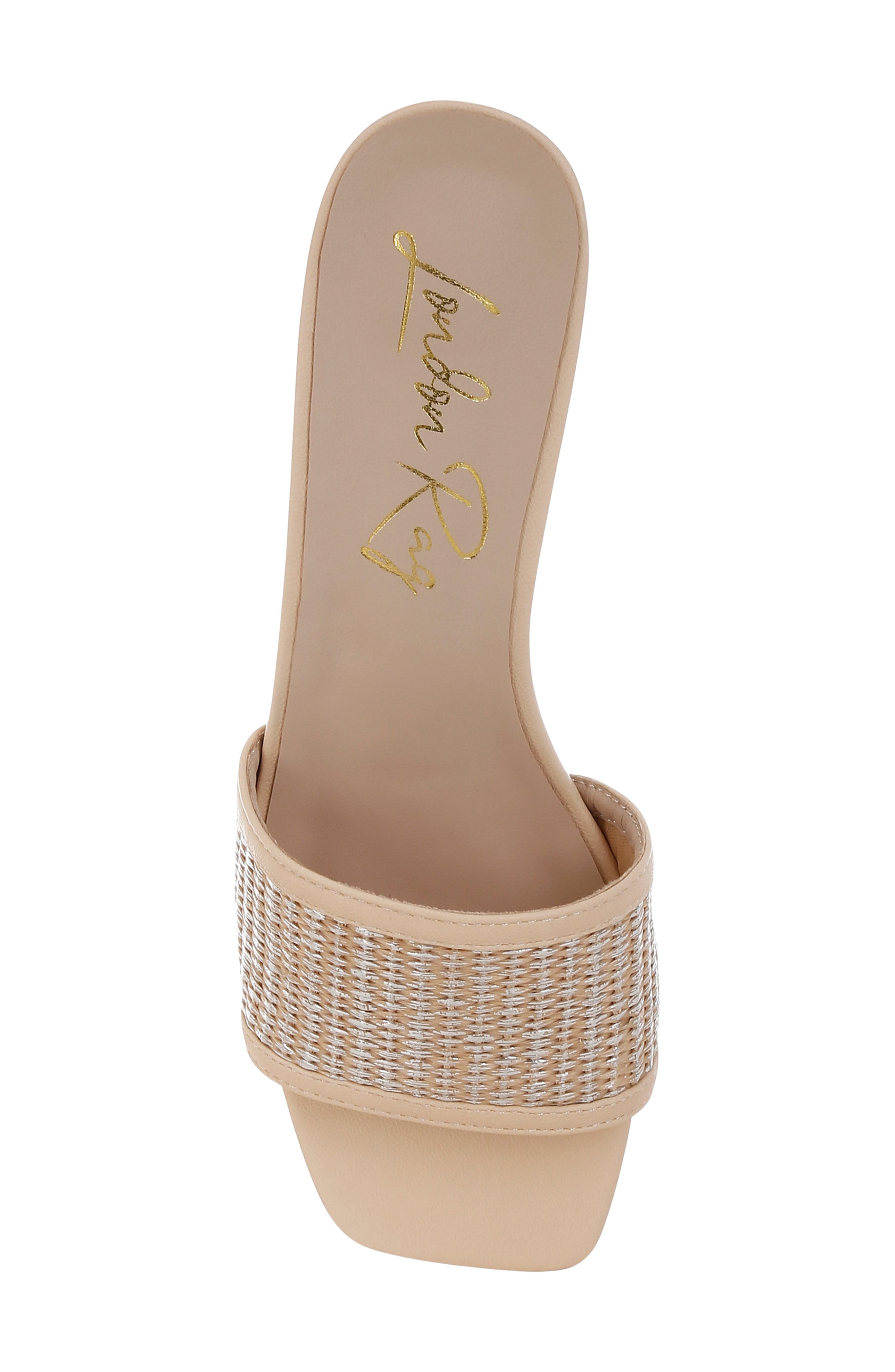 LONDON RAG Gisella Raffia Slide Sandal, Alternate, color, Beige