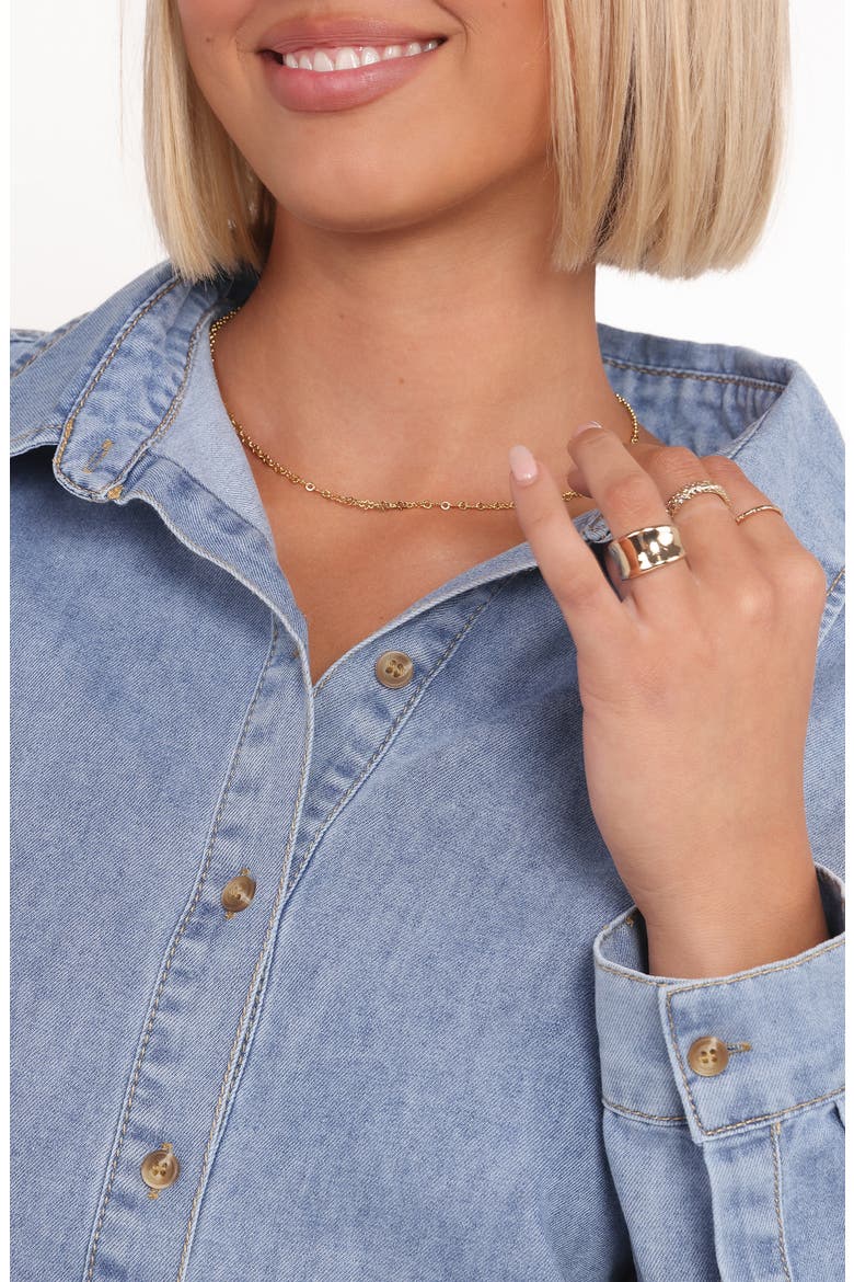 Antonella Denim Button-Up Shirt, Alternate, color, DENIM BLUE