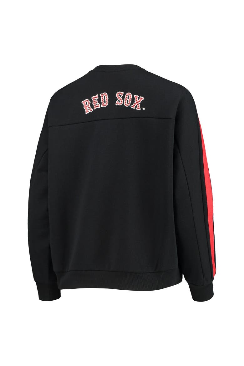Women's The Wild Collective Black Boston Red Sox Perforated Logo Pullover Sweatshirt, Alternate, color, Black