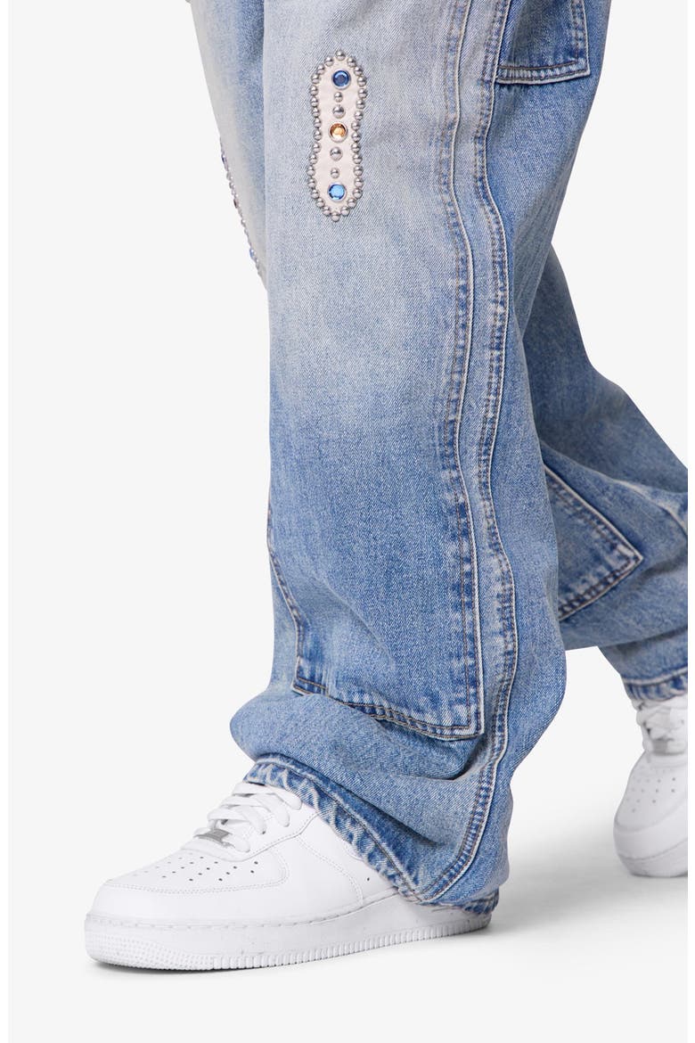 Western Jewel Baggy Carpenter Jeans, Alternate, color, BLUE