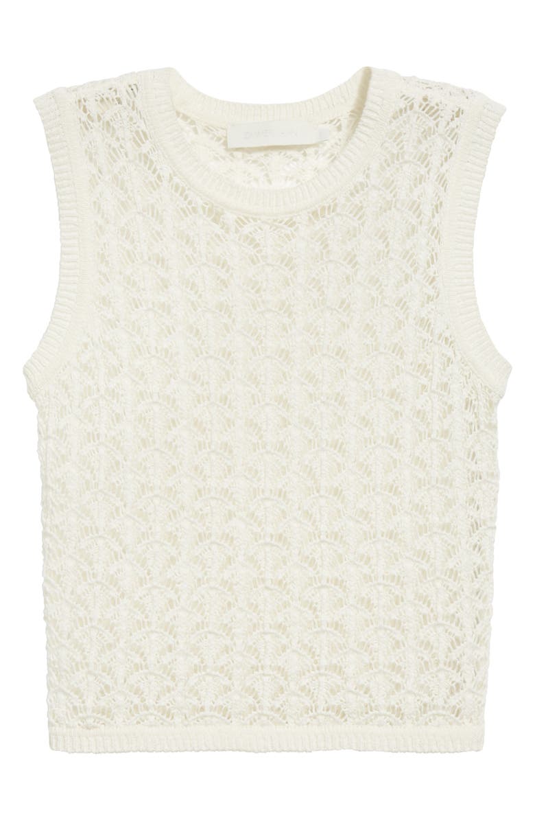 Zimmermann Wylie Crop Open Stitch Cotton Tank Top, Alternate, color, 
