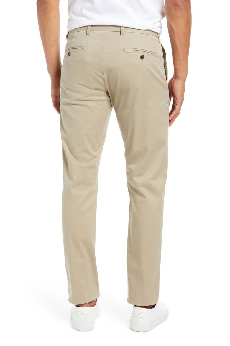 New Ballard Trim Fit Flat Front Chino Pants, Alternate, color, TAN BURROW