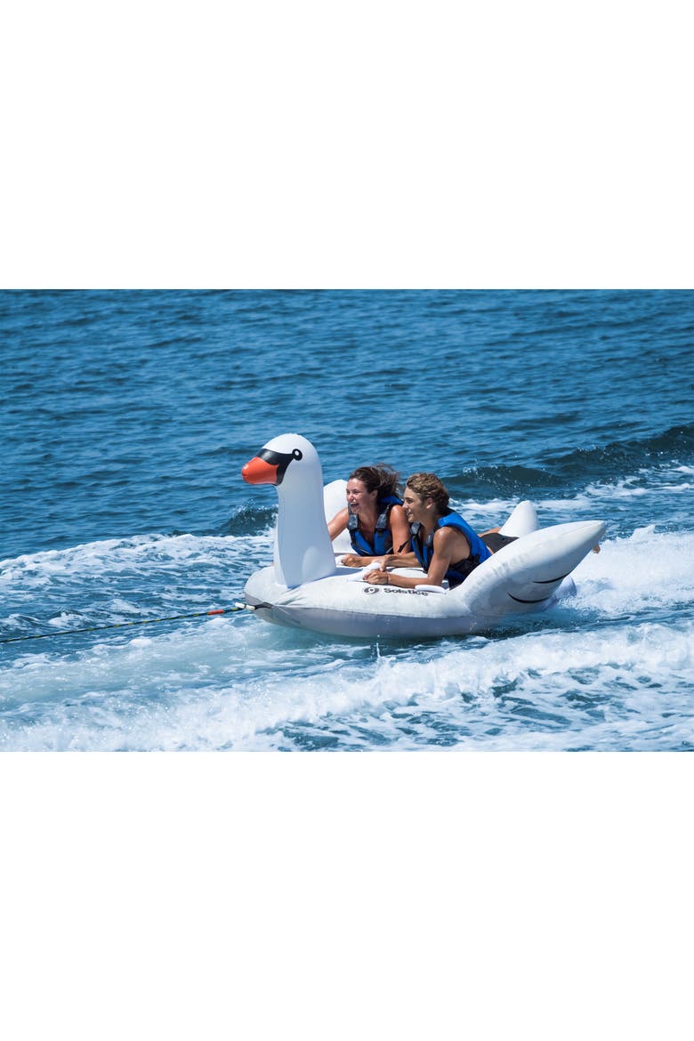 Solstice Layon Swan Towable, Plastic, 12 Riders, Kids & Adults, Alternate, color, White