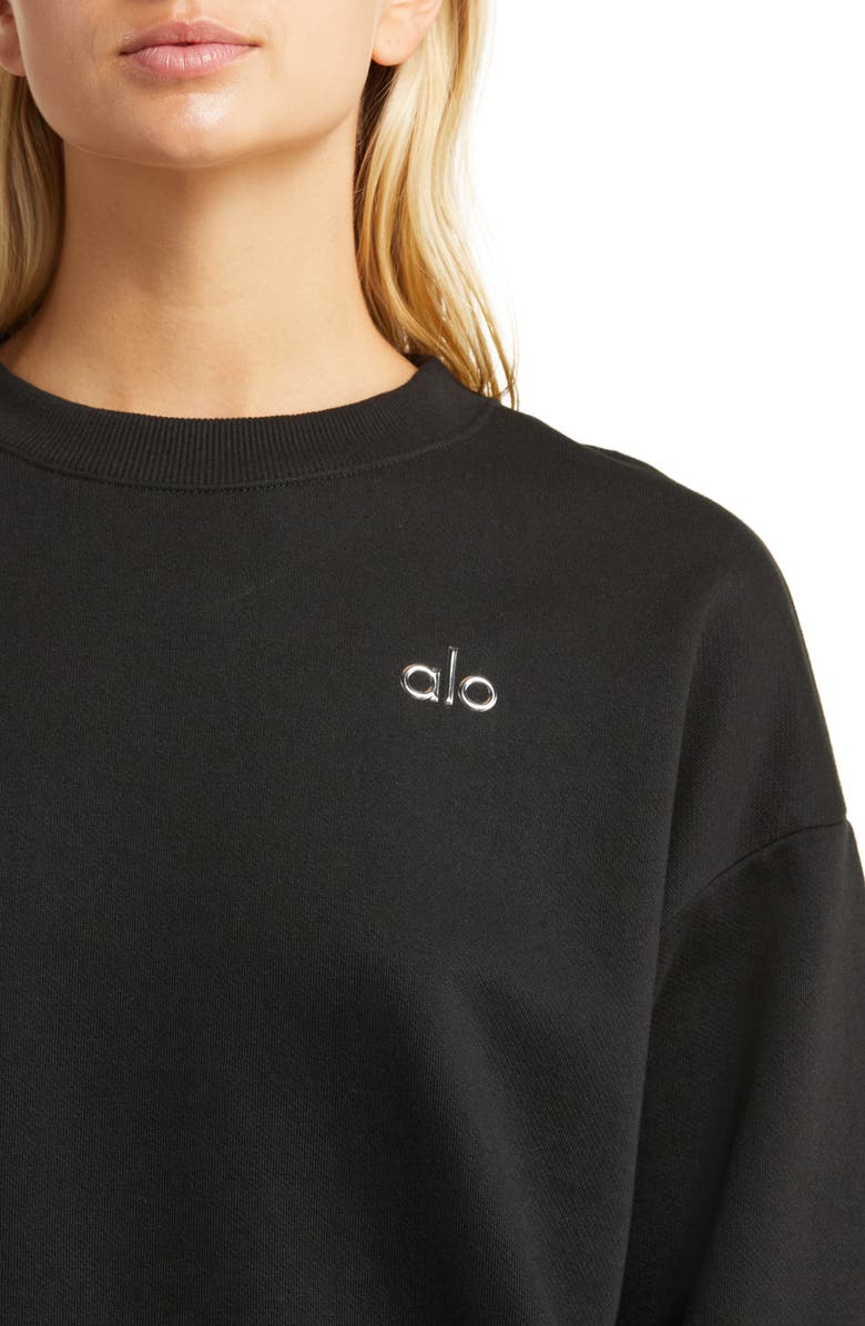 Alo Accolade Crewneck Cotton Blend Sweatshirt, Alternate, color,