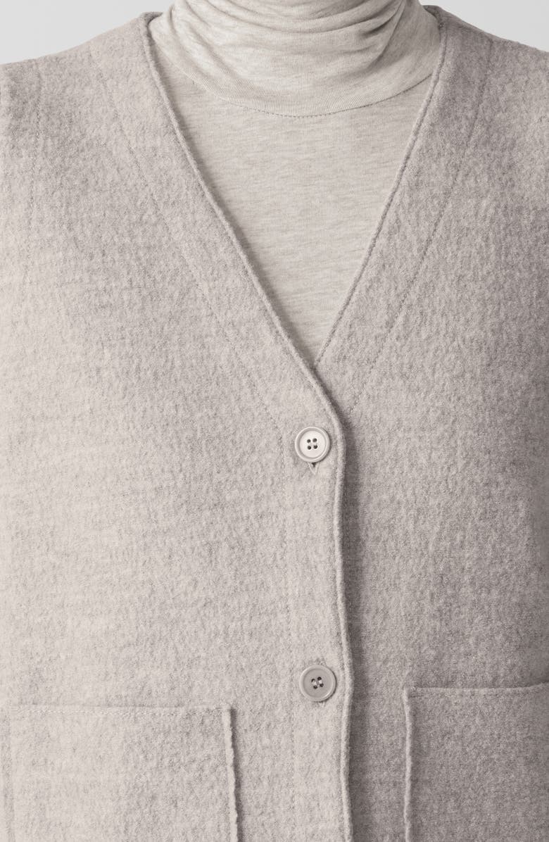 Eileen Fisher Button Front Wool Vest, Alternate, color, Dove