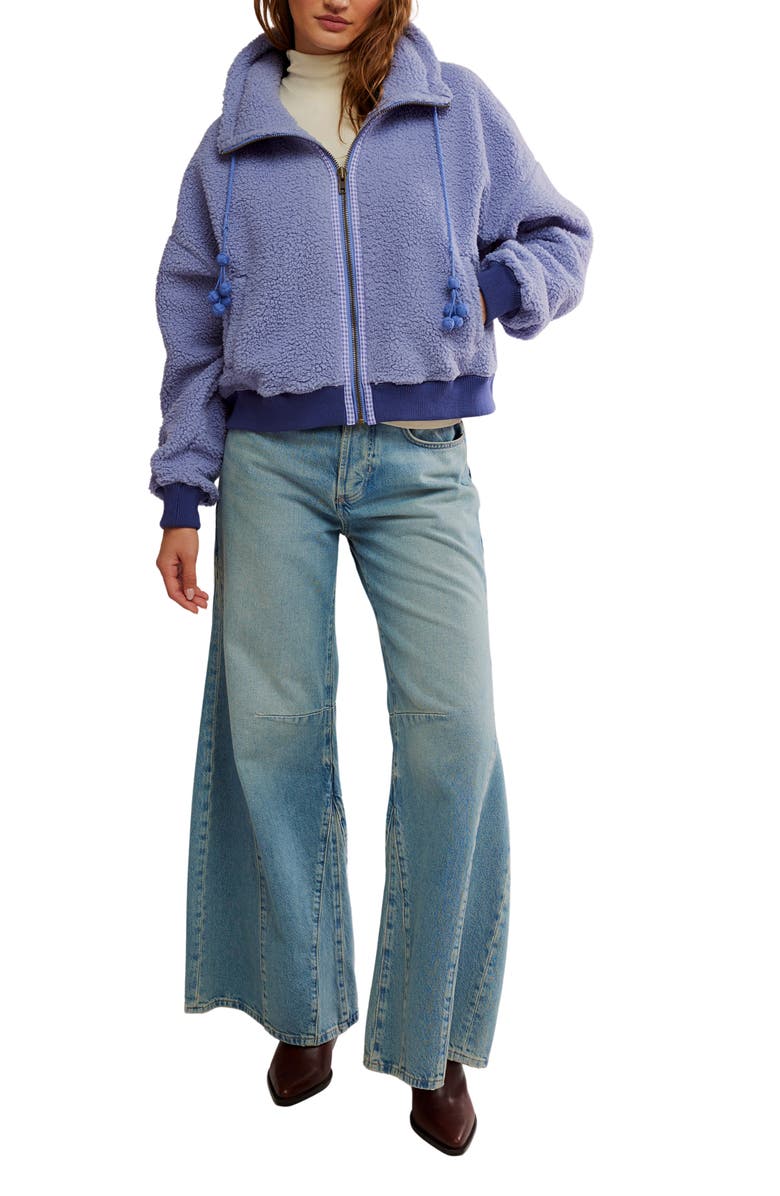 Free People Alpine High Pile Fleece Sweater, Alternate, color, Peri