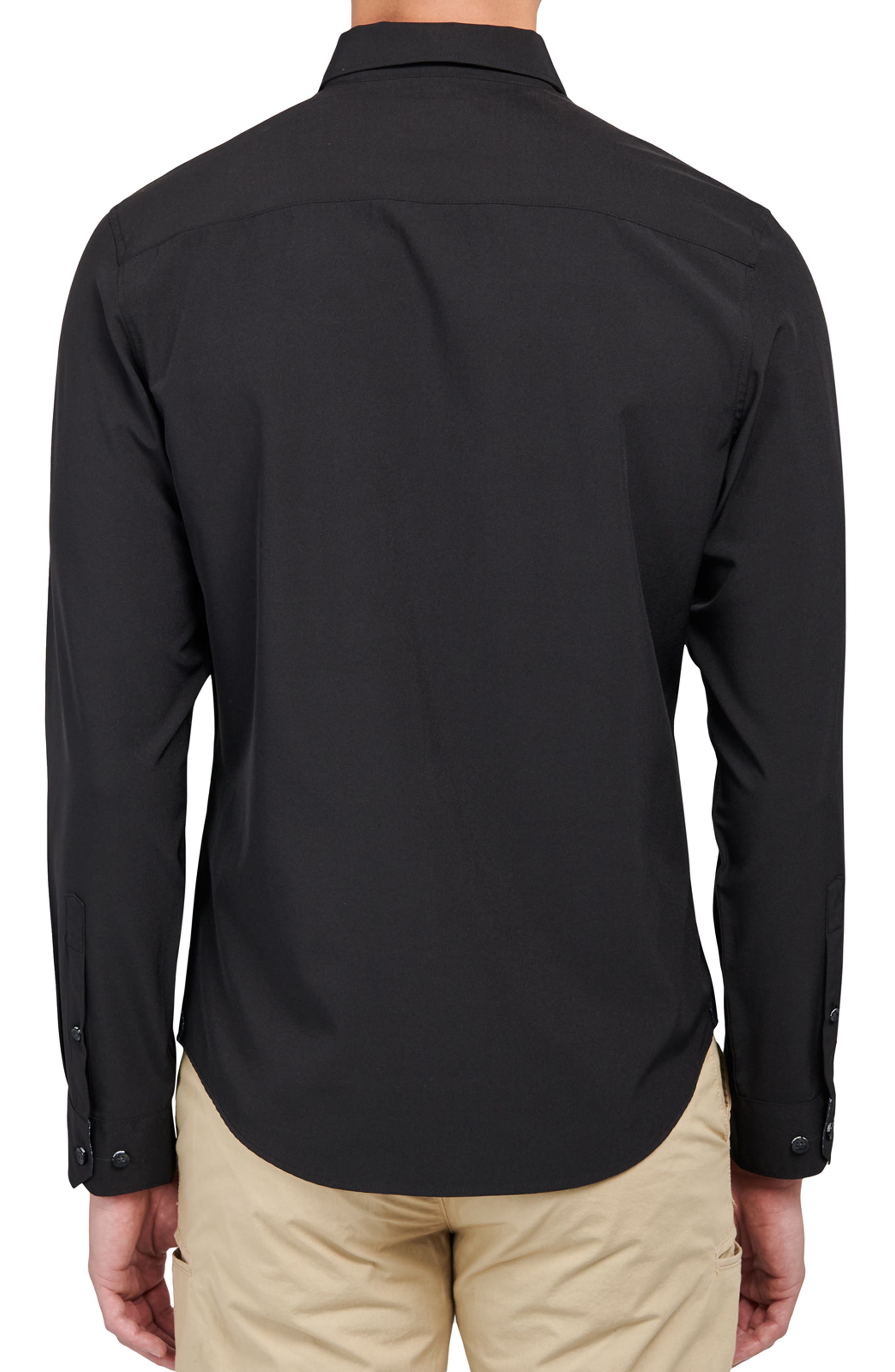 Slim Fit Solid 4-Way Stretch Performance Long Sleeve Shirt - image 2