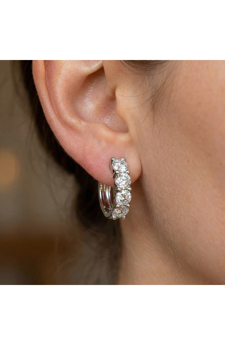 Bliss Diamond 2Ct Diamond Hoops Small 14k or Gold Lab Grown 5/8" Tall, Alternate, color, 14K Yellow Gold