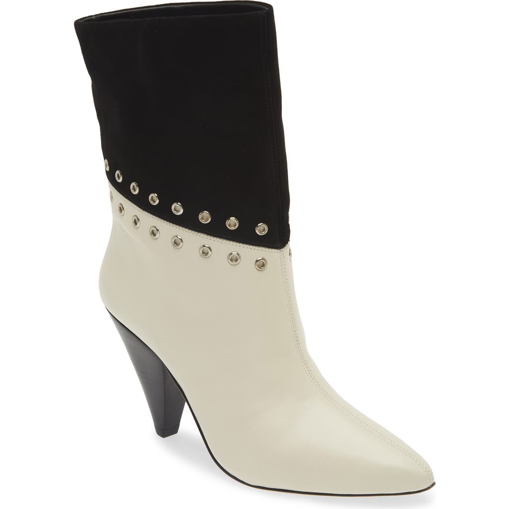 Kaanas Romy Grommet Pointed Toe Leather Bootie In Multi