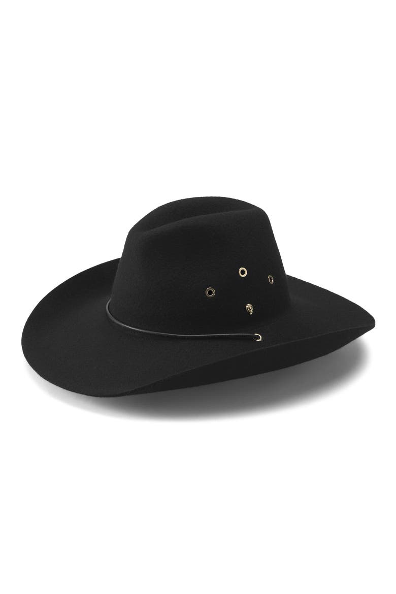 Walker Wool Cowboy Fedora, Main, color, BLACK