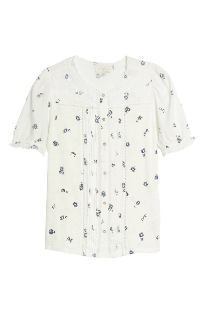 Lucky Brand Floral Short Sleeve Top, Alternate, color,