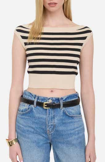 Off-the-Shoulder Knit Crop Top