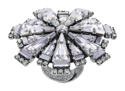 Spikes and Pearls Crystal Statement Ring