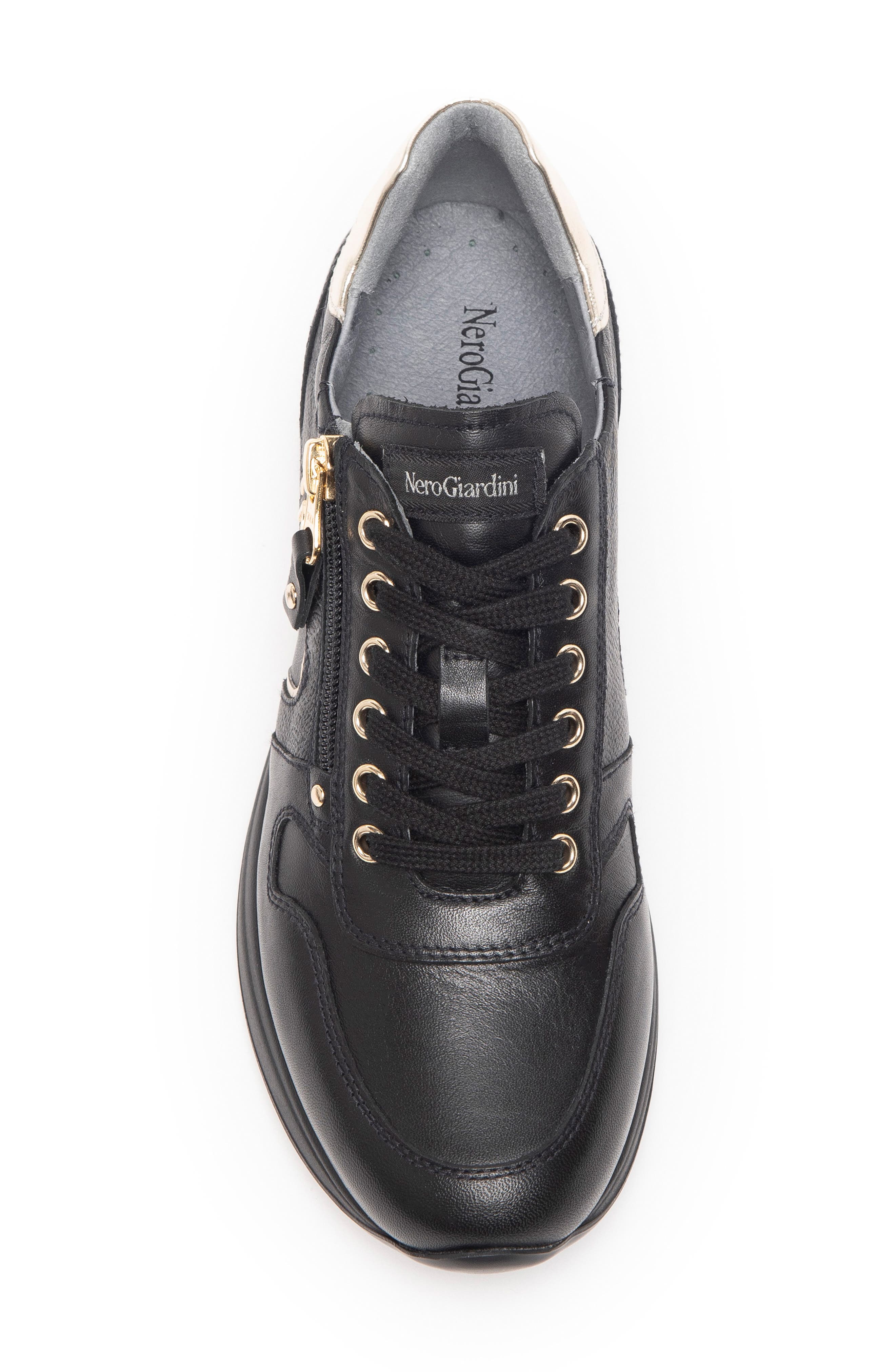 NeroGiardini Logo Zip Wedge Sneaker, Alternate, color, 