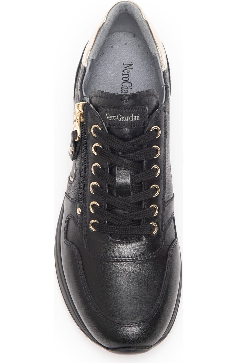 NeroGiardini Logo Zip Wedge Sneaker, Alternate, color,