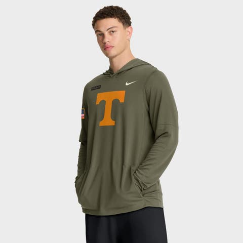 Men's Nike Olive Tennessee Volunteers 2025 Military Appreciation Dri-FIT Long Sleeve Hoodie T-Shirt
