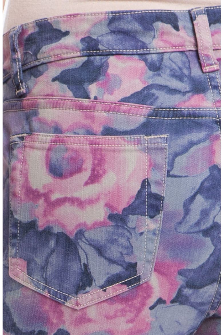 'The High Water' Print Crop Skinny Jeans, Alternate, color, TAINTED ROSE WATERCOLOR