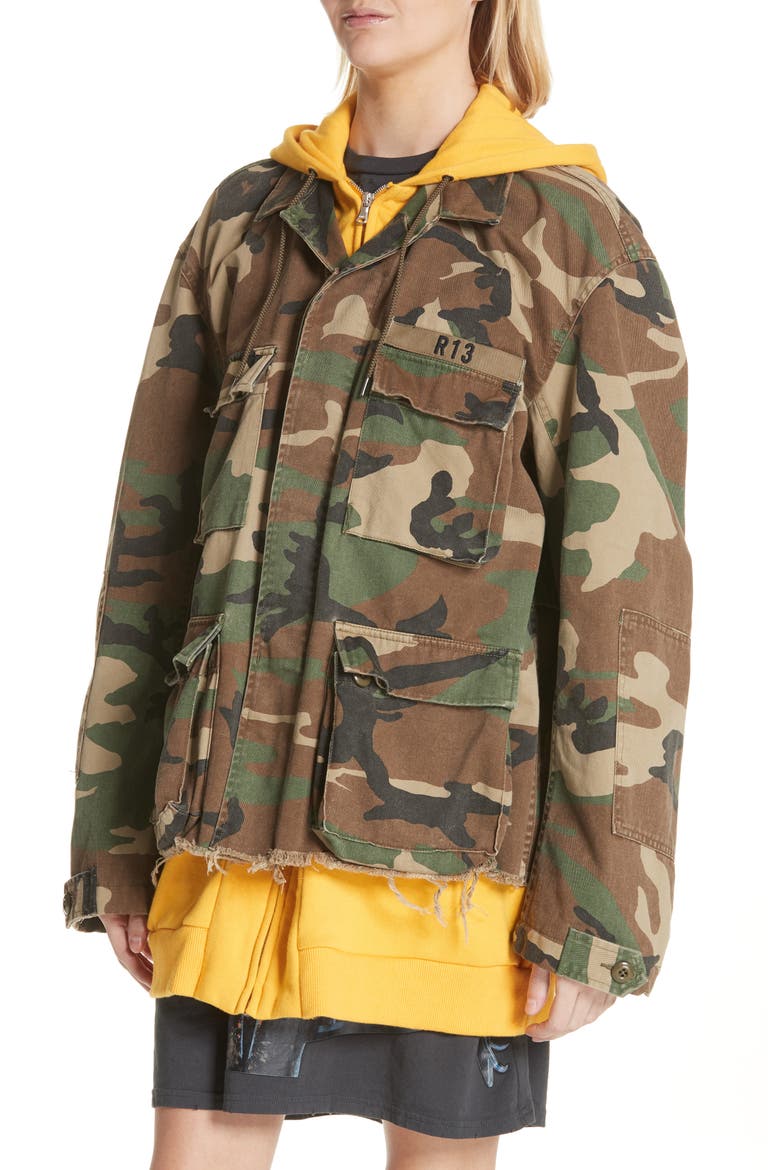Camo Abu Jacket with Long Hoodie (Nordstrom Exclusive), Alternate, color, CAMO W/ YELLOW COMBO