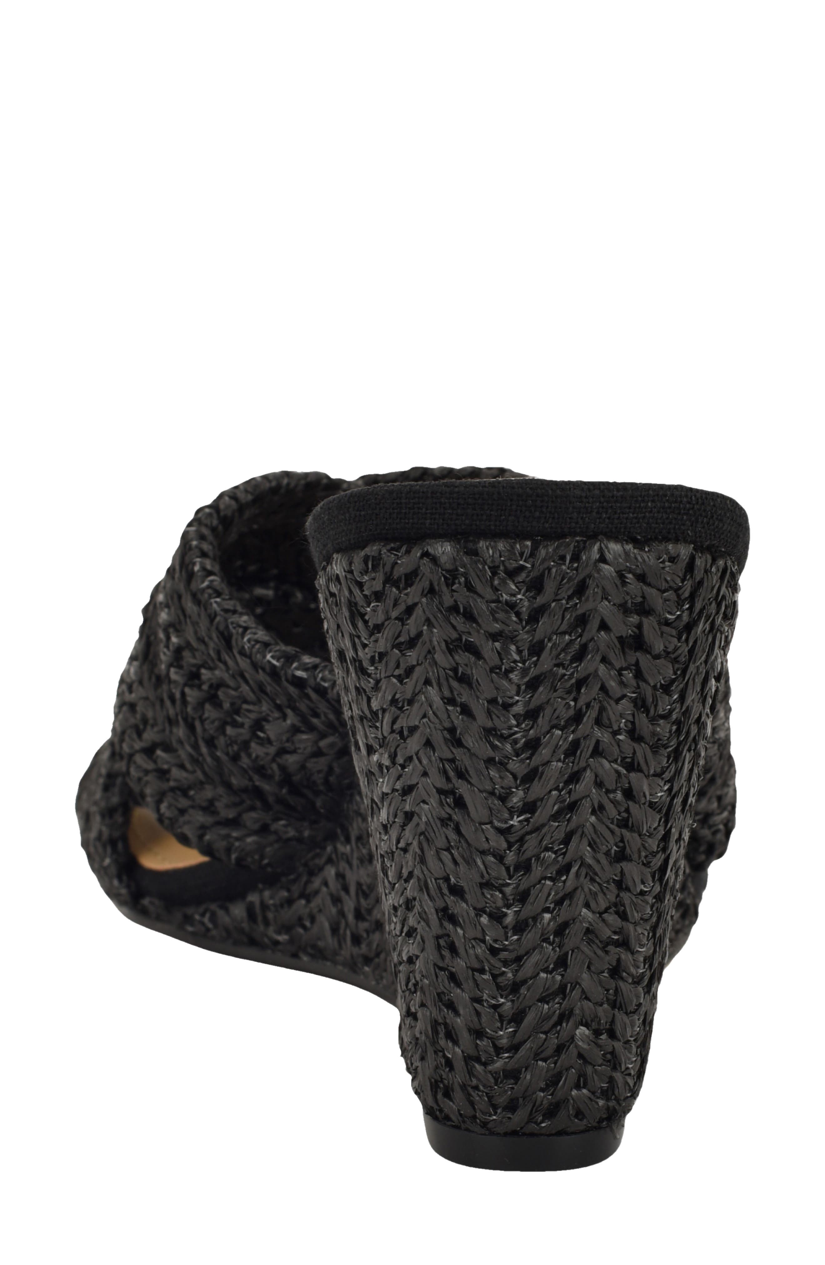 Nine West Nejia Wedge Sandal, Alternate, color, Black