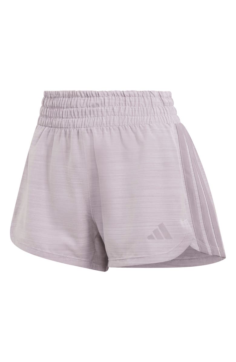 adidas Pacer Workout High Rise Shorts, Alternate, color, Ice Purple