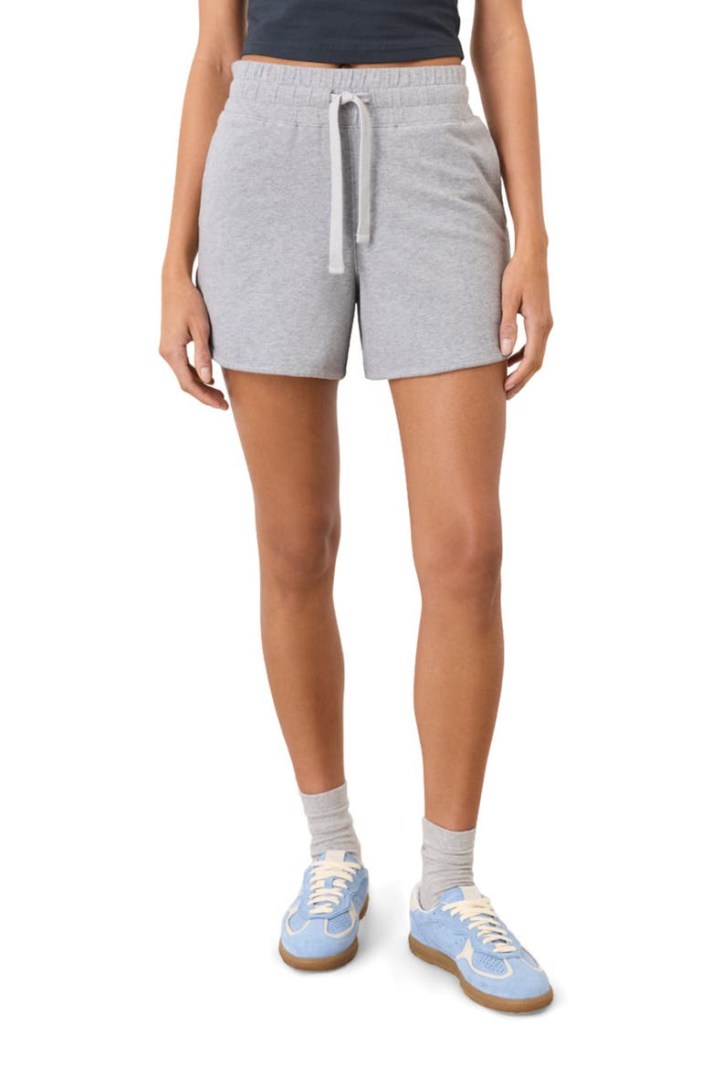 CloudKnit Curved Hem Short, Alternate, color, Heather Grey