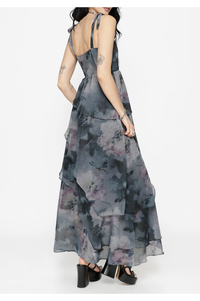 Ophelie Chiffon Tiered Maxi Dress, Alternate, color, Grey