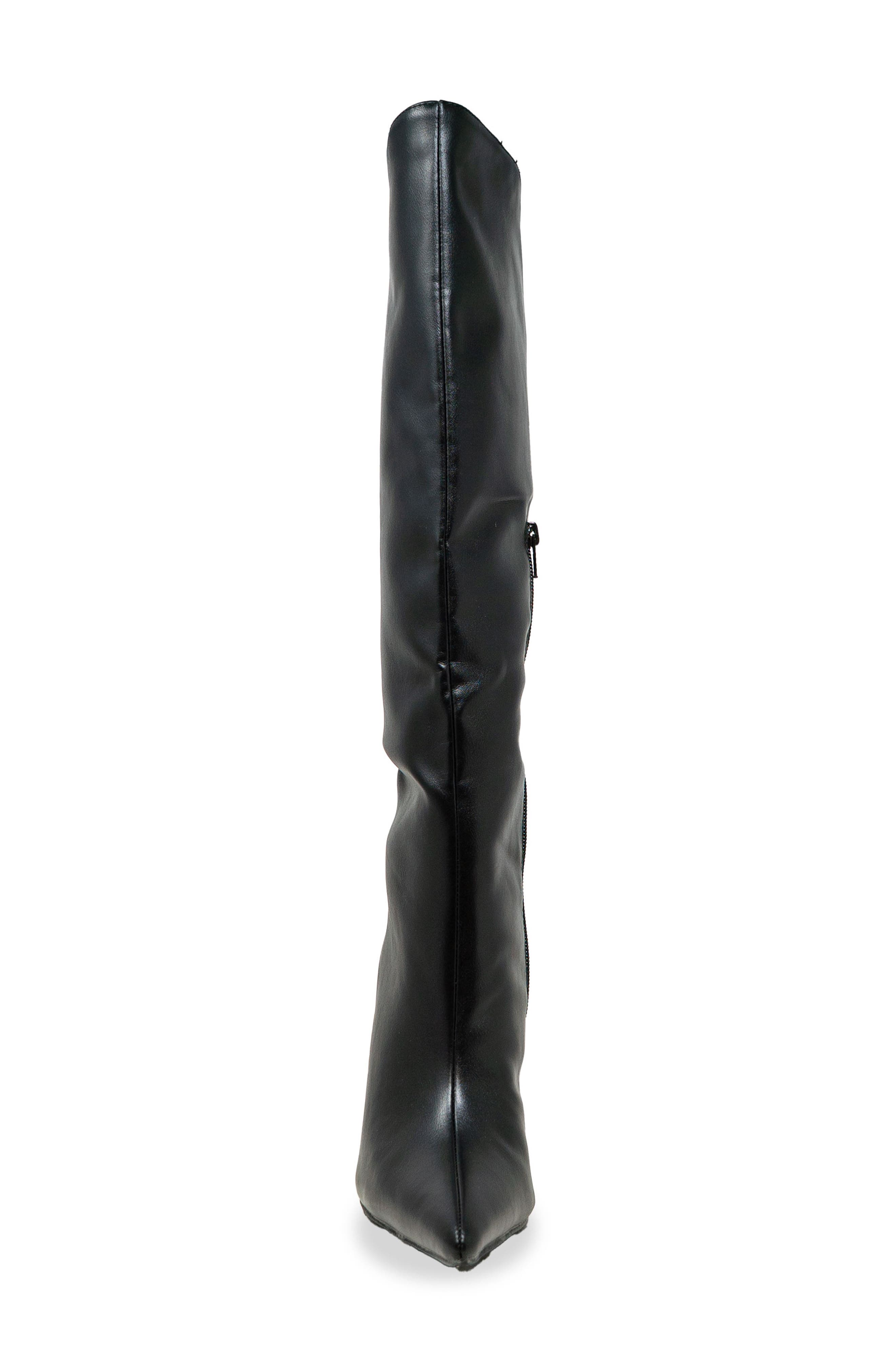 CHASE AND CHLOE Knee High Boot, Alternate, color, Black Pu