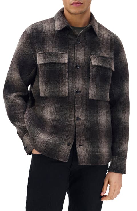 Austin Plaid Wool Blend Flannel Button-Up Shirt Jacket