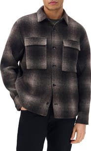 rag & bone Austin Plaid Wool Blend Flannel Button-Up Shirt Jacket