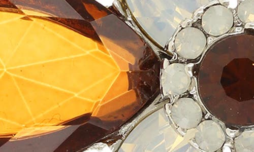 Olivia Welles Victoria Cluster Drop Earrings In Burnished Gold/clear