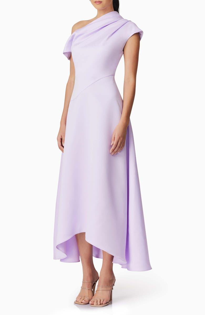Marissa One-Shoulder Satin High-Low Gown