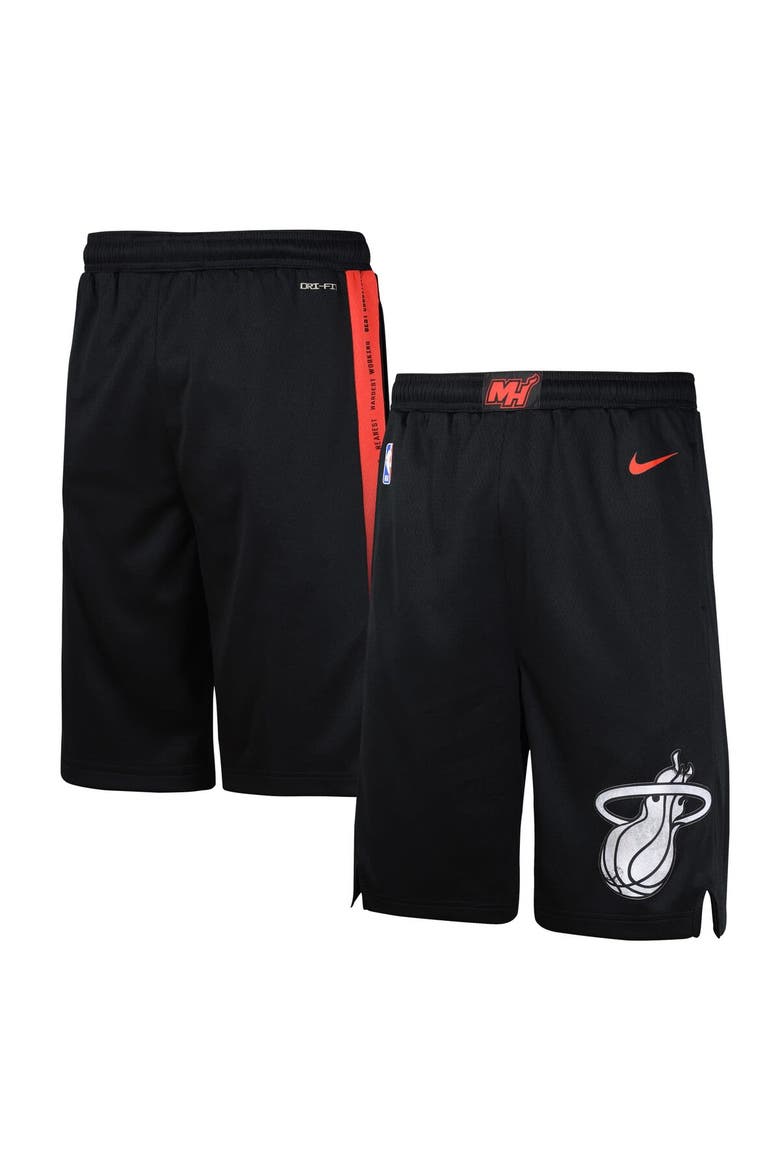 Youth Nike Black Miami Heat 2023/24 City Edition Swingman Performance Shorts, Alternate, color, Black