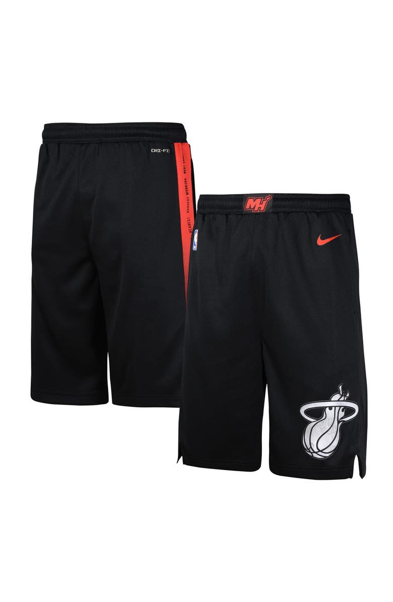 Nike Youth Nike Black Miami Heat 2023/24 City Edition Swingman Performance Shorts, Alternate, color, 