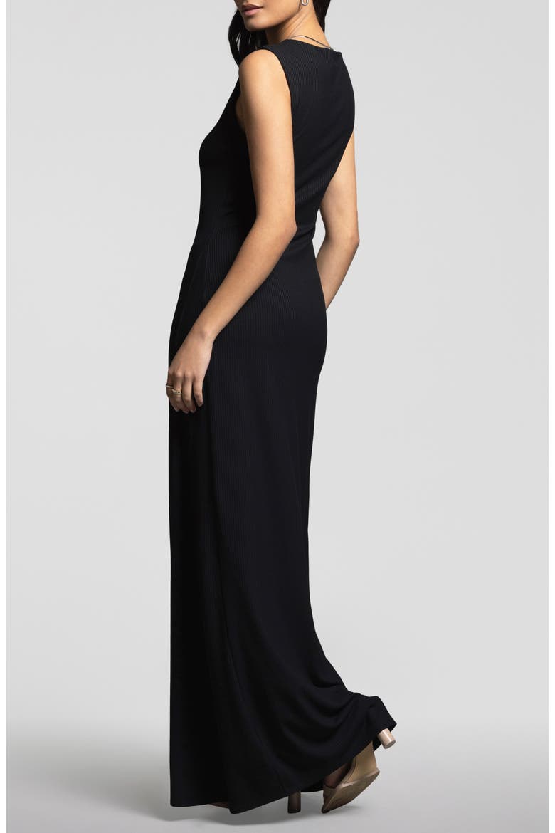 Leighton Sleeveless Rib Maxi Dress, Alternate, color, BLACK