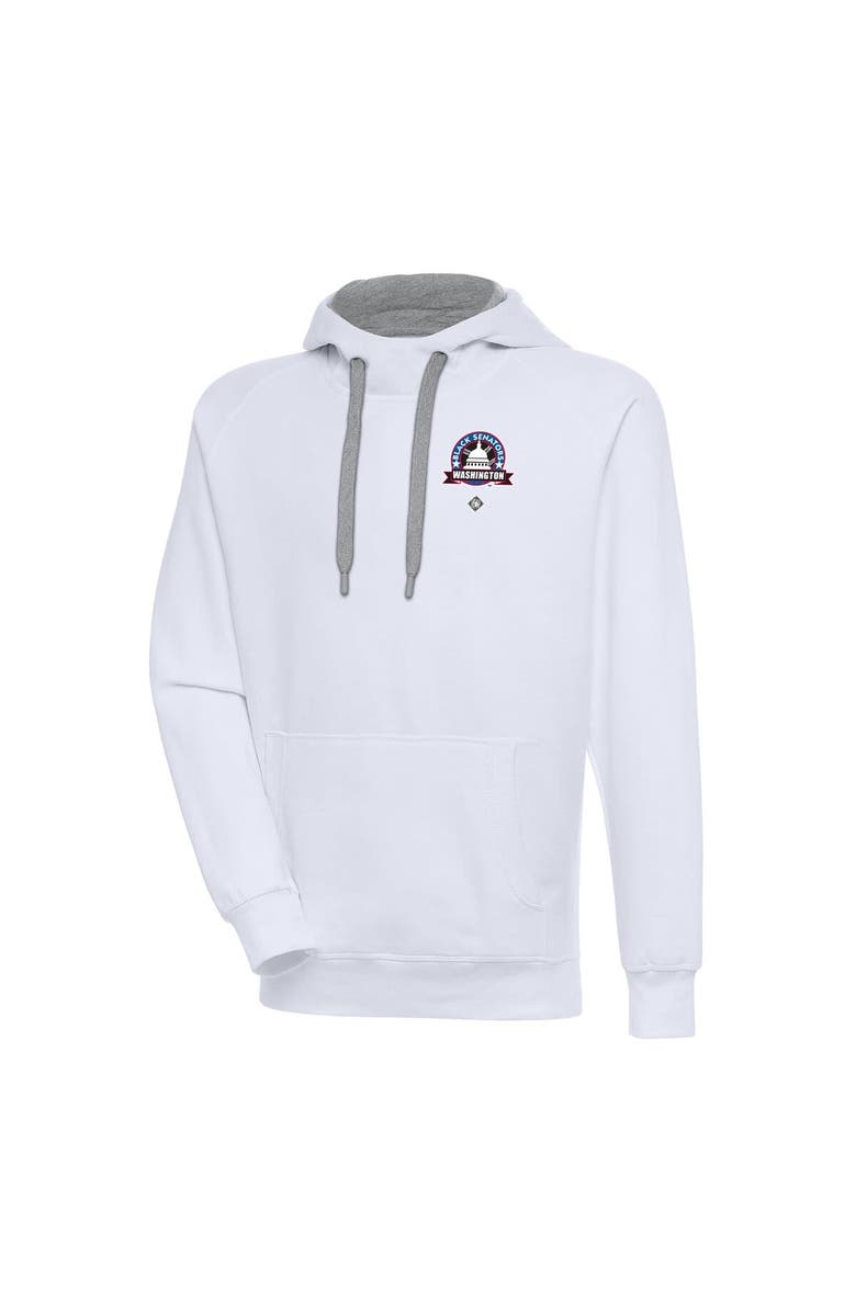 ANTIGUA Men's Antigua White Washington Black Senators Victory Pullover Hoodie, Alternate, color,
