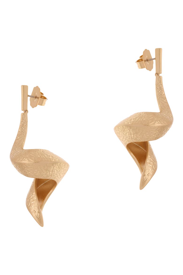 Florine Floral Twist Drop Earrings, Alternate, color, GOLD TONE