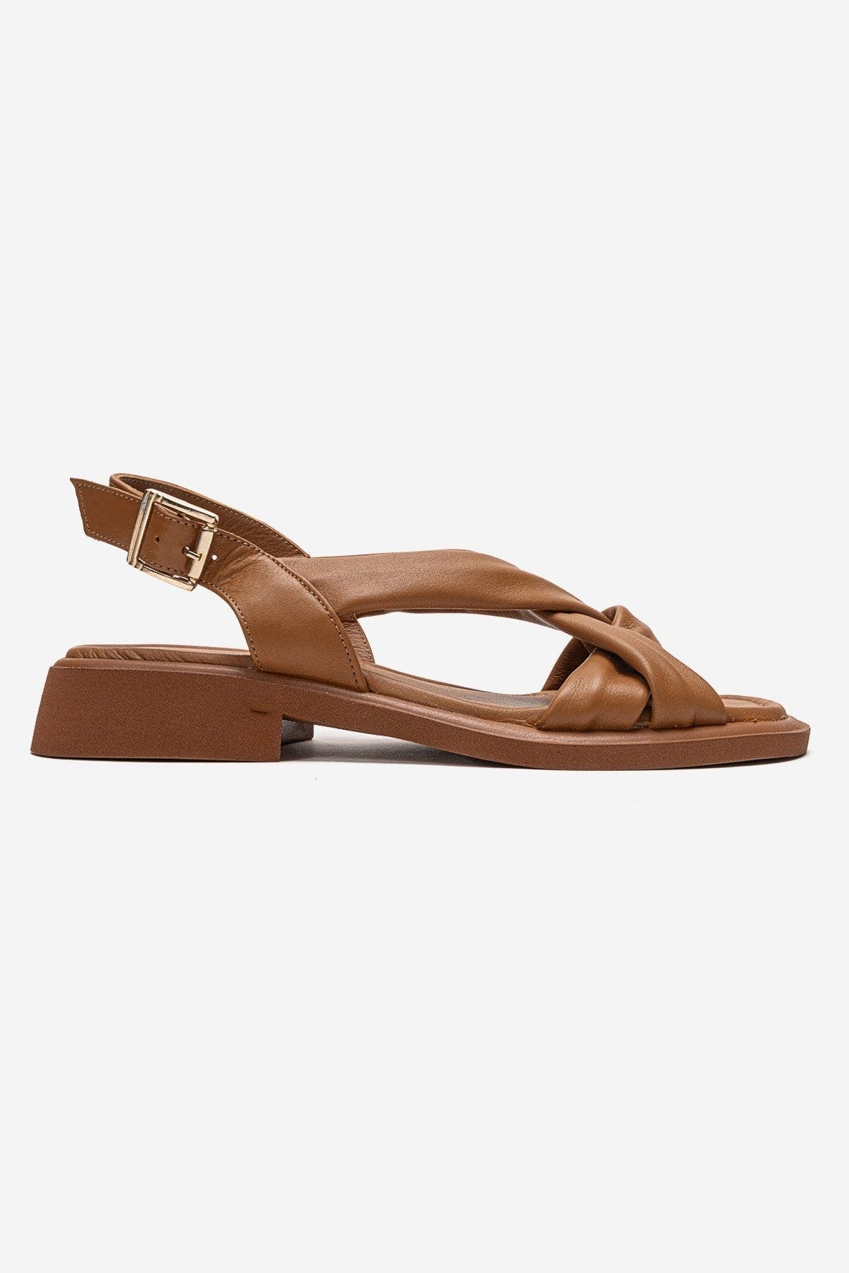 Frand Leather Crisscross Strap Sandal, Alternate, color, Cognac